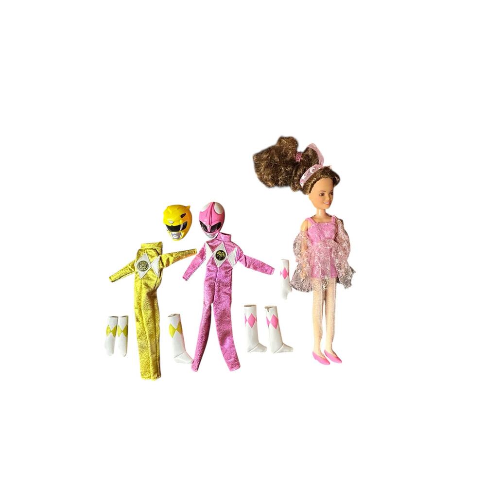 Vintage 1994 Bandai Power Rangers Kimberly Doll & Costume Lot